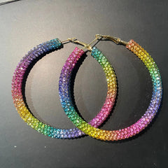 Luxury Large Full Rhinestone Hoop Earring