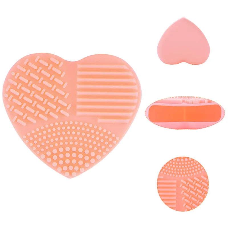 Colorful Heart Shape Make Up Brushes Cleaning Tools