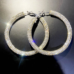 Luxury Large Full Rhinestone Hoop Earring