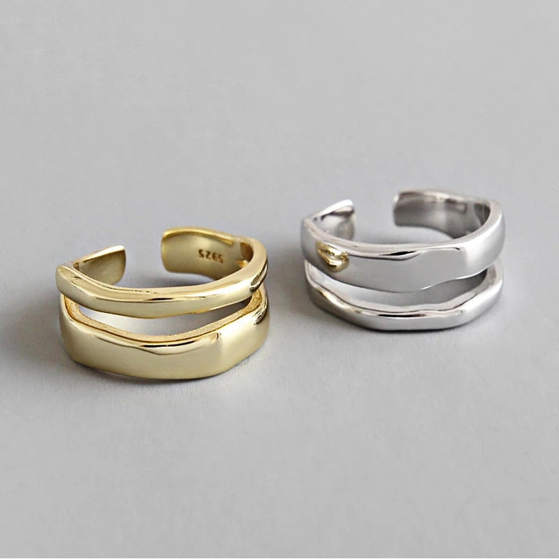 Silver and Gold Color Rings Irregular Geometric styles