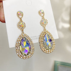 Elegant Luxury Water drop Crystal Dangle Earrings