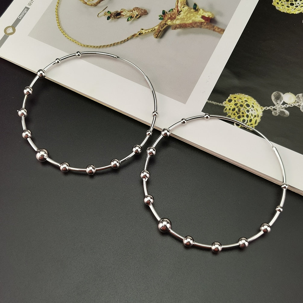 Unique Design Statement Beads Hoop Earring