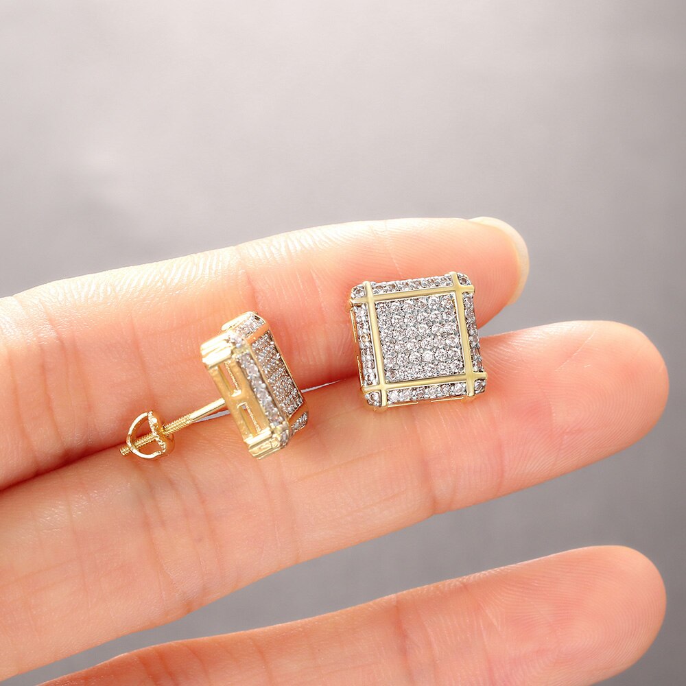 Luxury Ice Out Crystal Threaded Studs