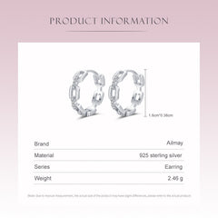 Chain Shape Buckle Sterling Silver Earrings