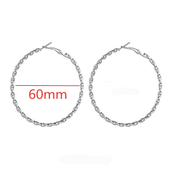 Exaggerate Big Smooth Circle Hoop Earrings - 40mm 60mm 70mm 80mm