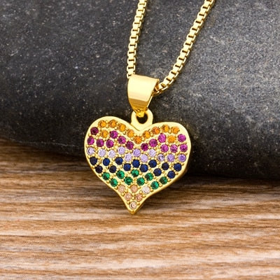 Heart Pendent Charm Chain Necklaces