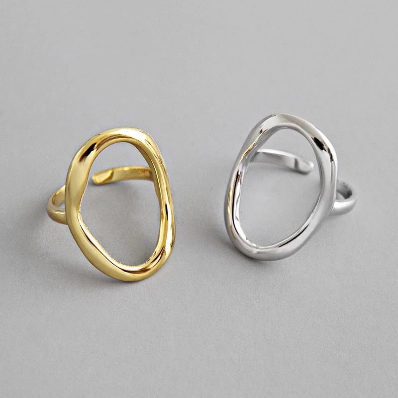 Silver and Gold Color Rings Irregular Geometric styles