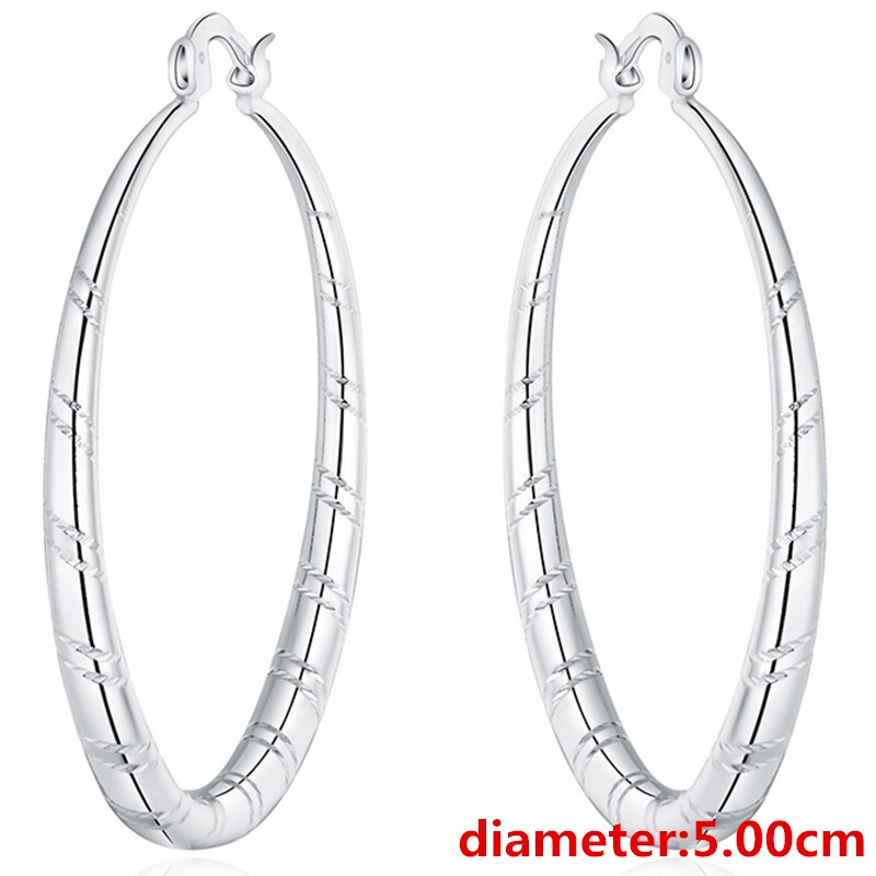 Sterling Silver Round Circle Hoop Earring - 30/40/50/60mm