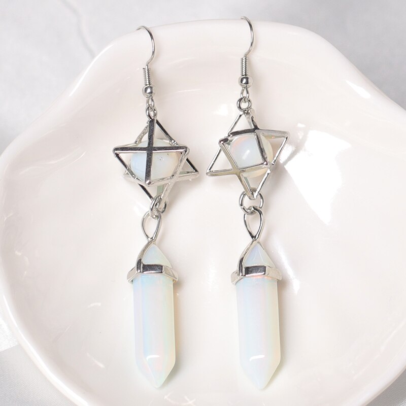 Natural Crystals stones Restoration Earrings