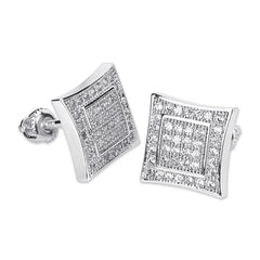 Luxury Micro Pave CZ Square Shape Stud Earrings