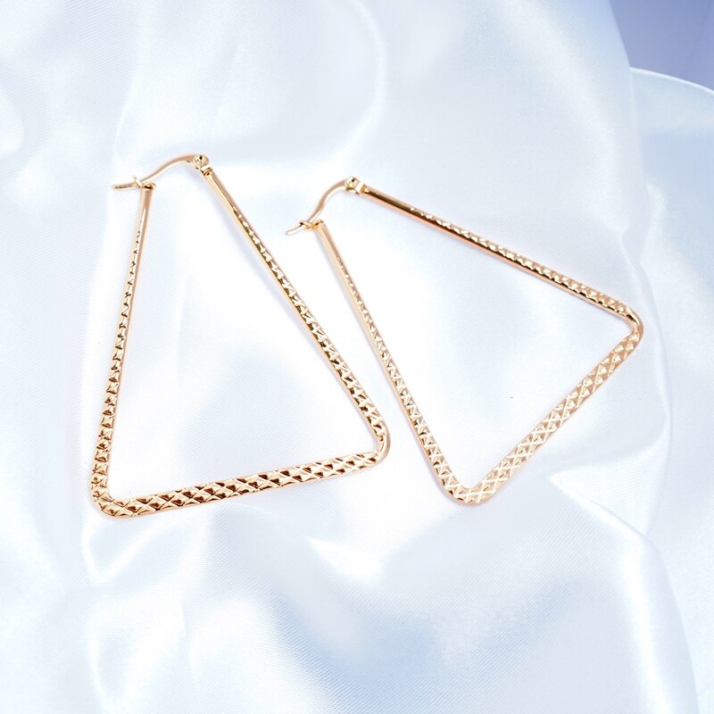 Big Gold Hoops shapes Stainless Steel Earrings 30mm/40mm/50mm