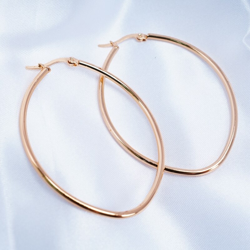 Big Gold Hoops shapes Stainless Steel Earrings 30mm/40mm/50mm