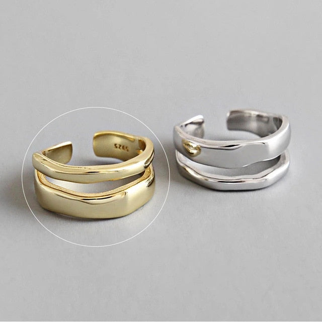 Silver and Gold Color Rings Irregular Geometric styles