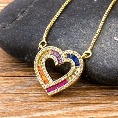 Heart Pendent Charm Chain Necklaces