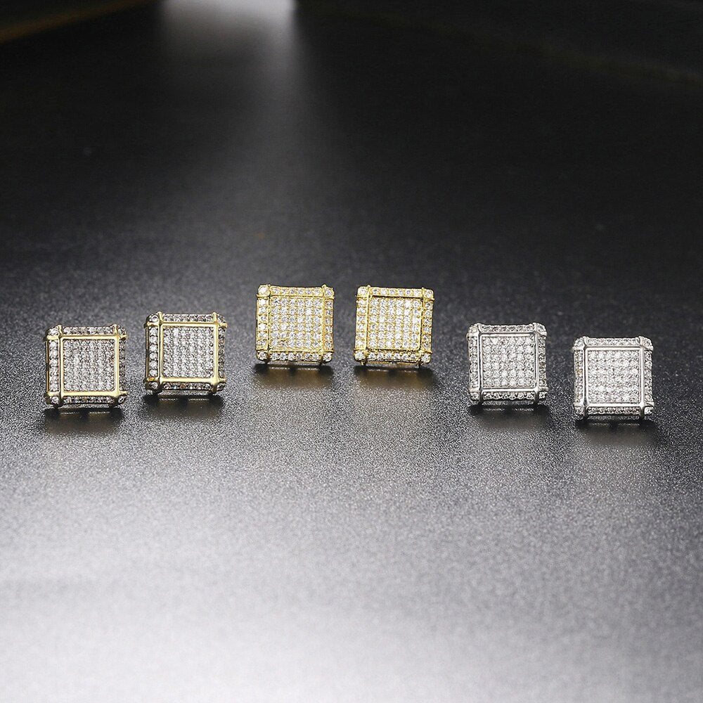 Luxury Ice Out Crystal Threaded Studs