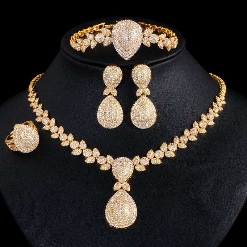 Luxury 4pcs Bridal Wedding Banquet Jewelry Set - High Quality