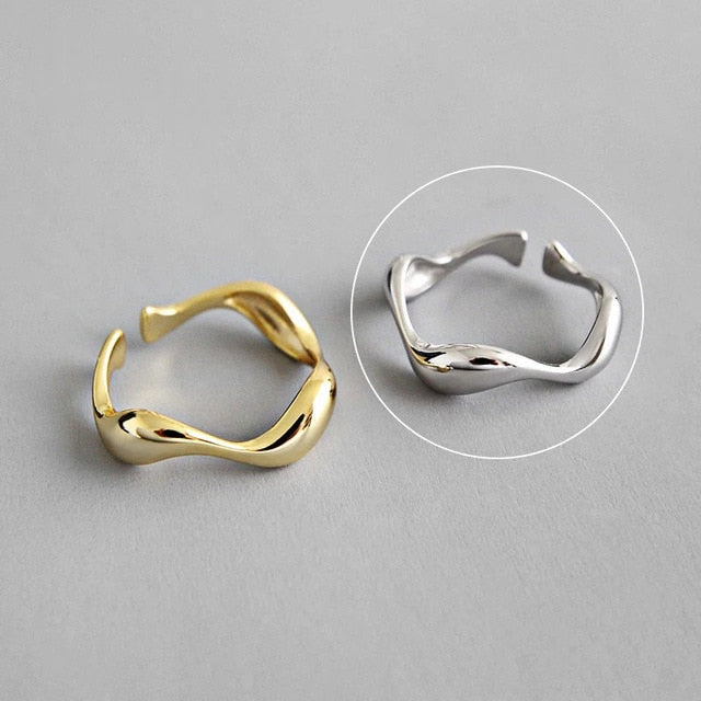 Silver and Gold Color Rings Irregular Geometric styles