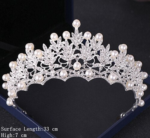 Silver Color Crystal Tiaras and Crowns Wedding Hair Accessories