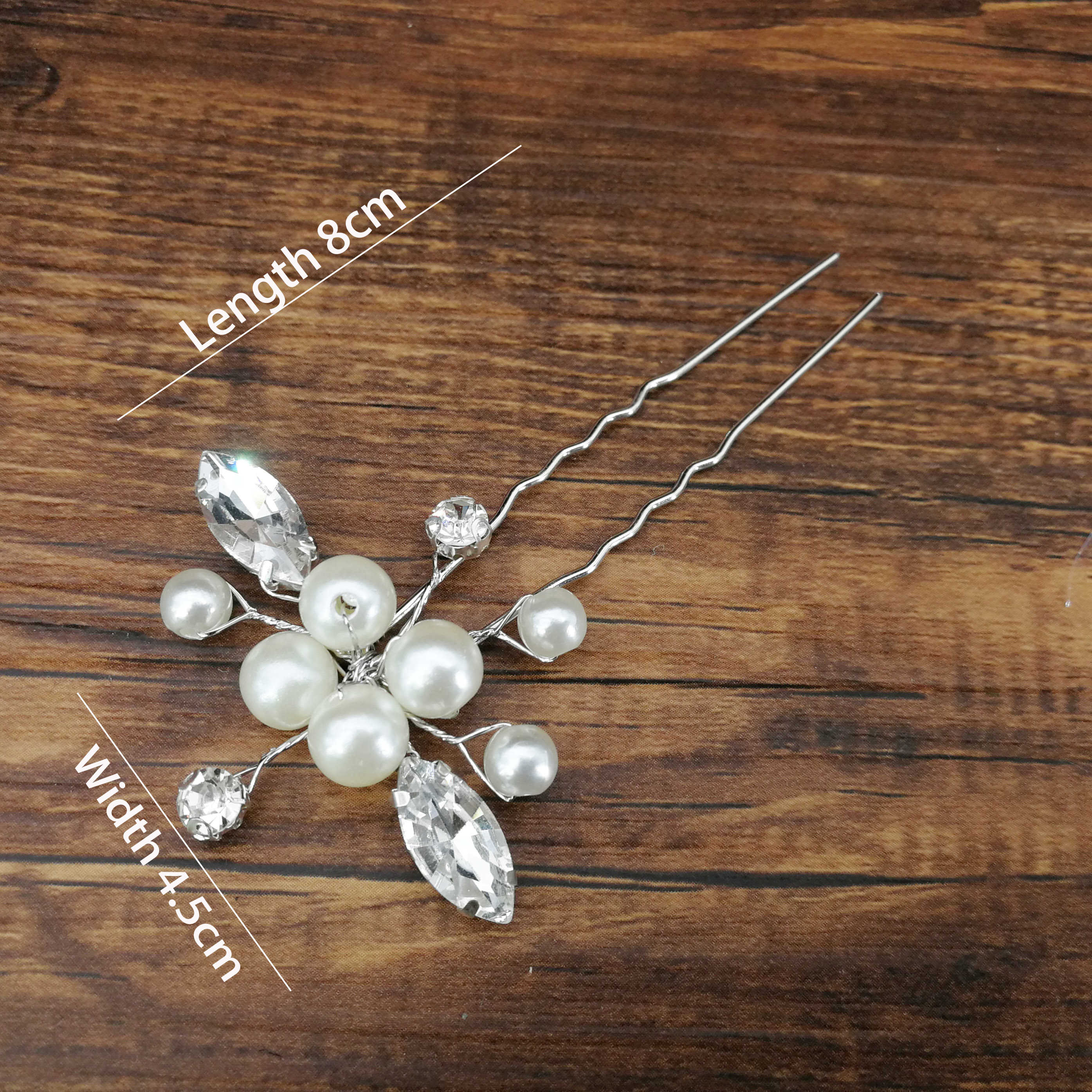 U-shaped Pin Metal Hairpins Simulated Pearl Bridal Tiara Hair Accessories