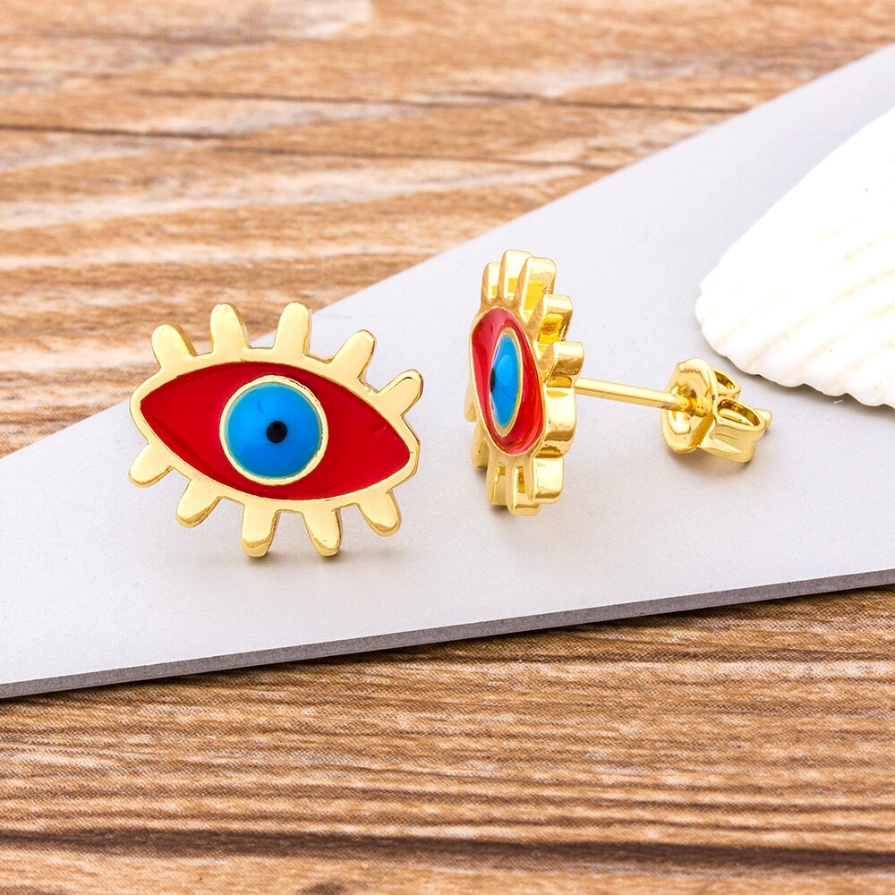 Evil Eye Shape Stud Earrings