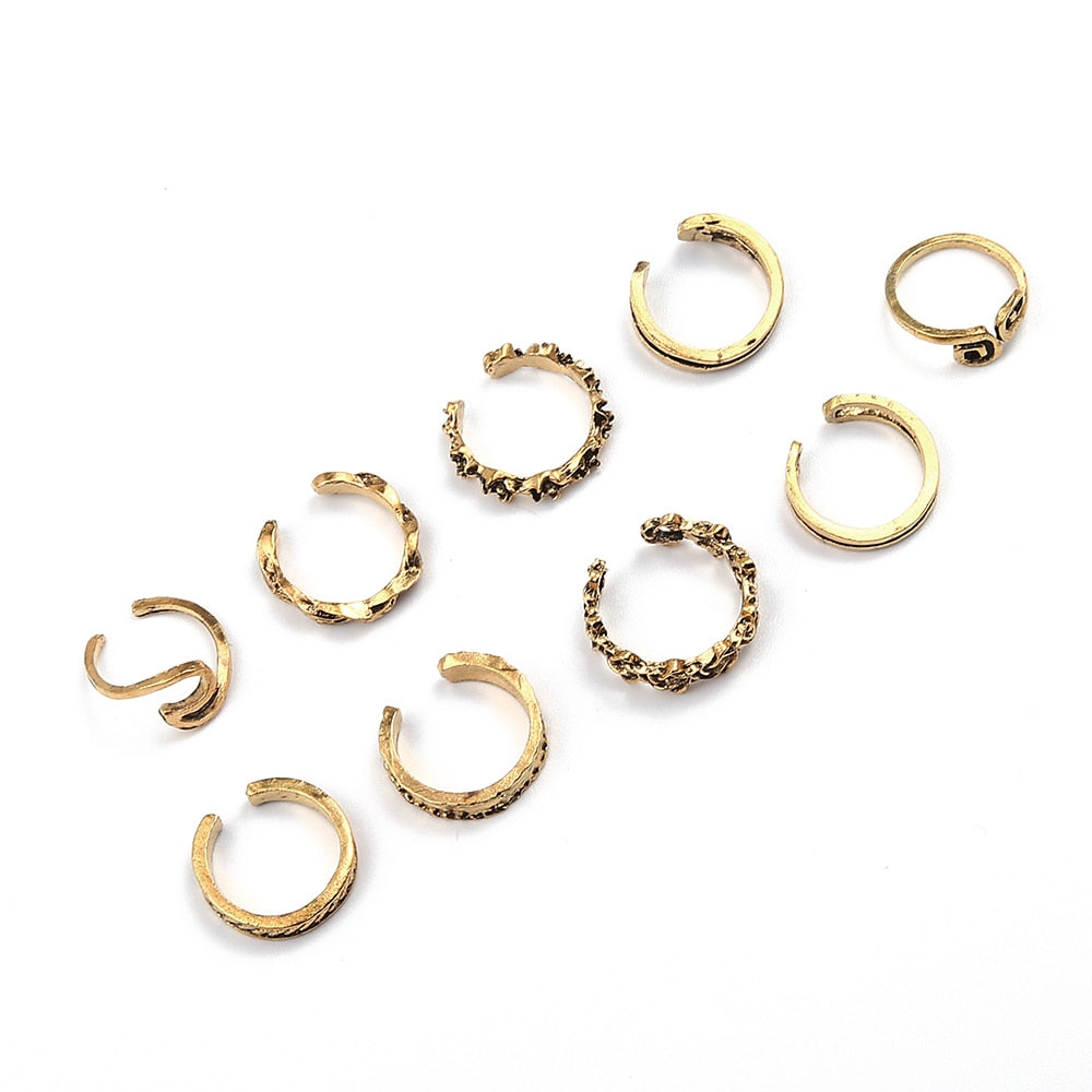 9 PCS/SET Bohemia Mix Toe Ring Set