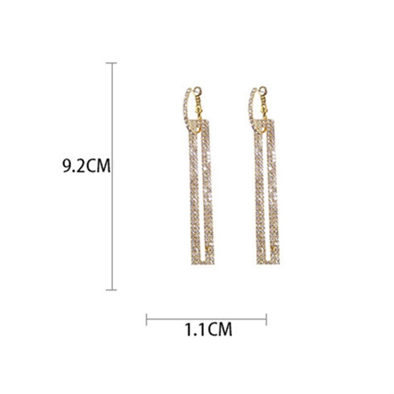 Long Geometric Drop Earrings Luxury