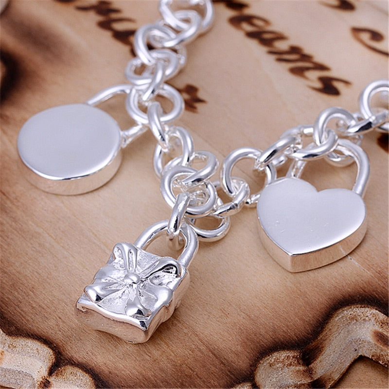 Love Charm Bracelet 925 Sterling Silver