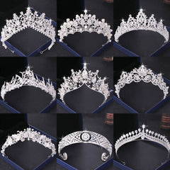 Silver Color Crystal Tiaras and Crowns Wedding Hair Accessories