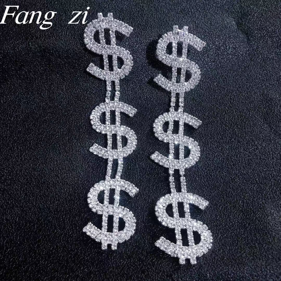 Unique US dollar Crystal long pendant Earrings