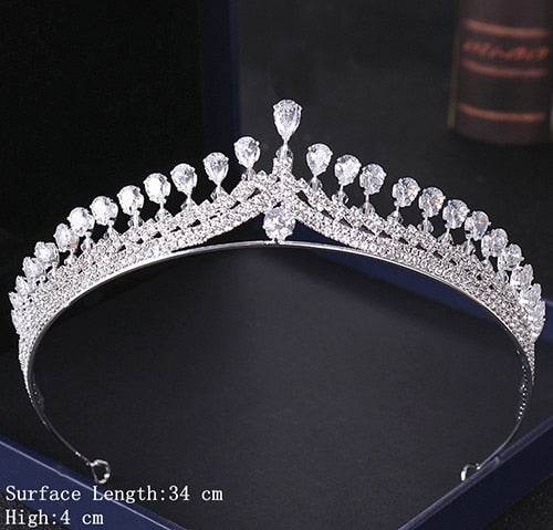 Silver Color Crystal Tiaras and Crowns Wedding Hair Accessories