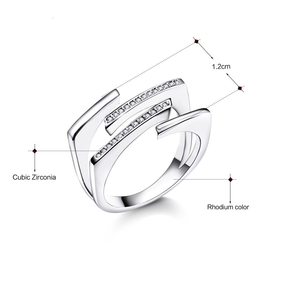 Clear White CZ Stone Luxury Fashion Ring