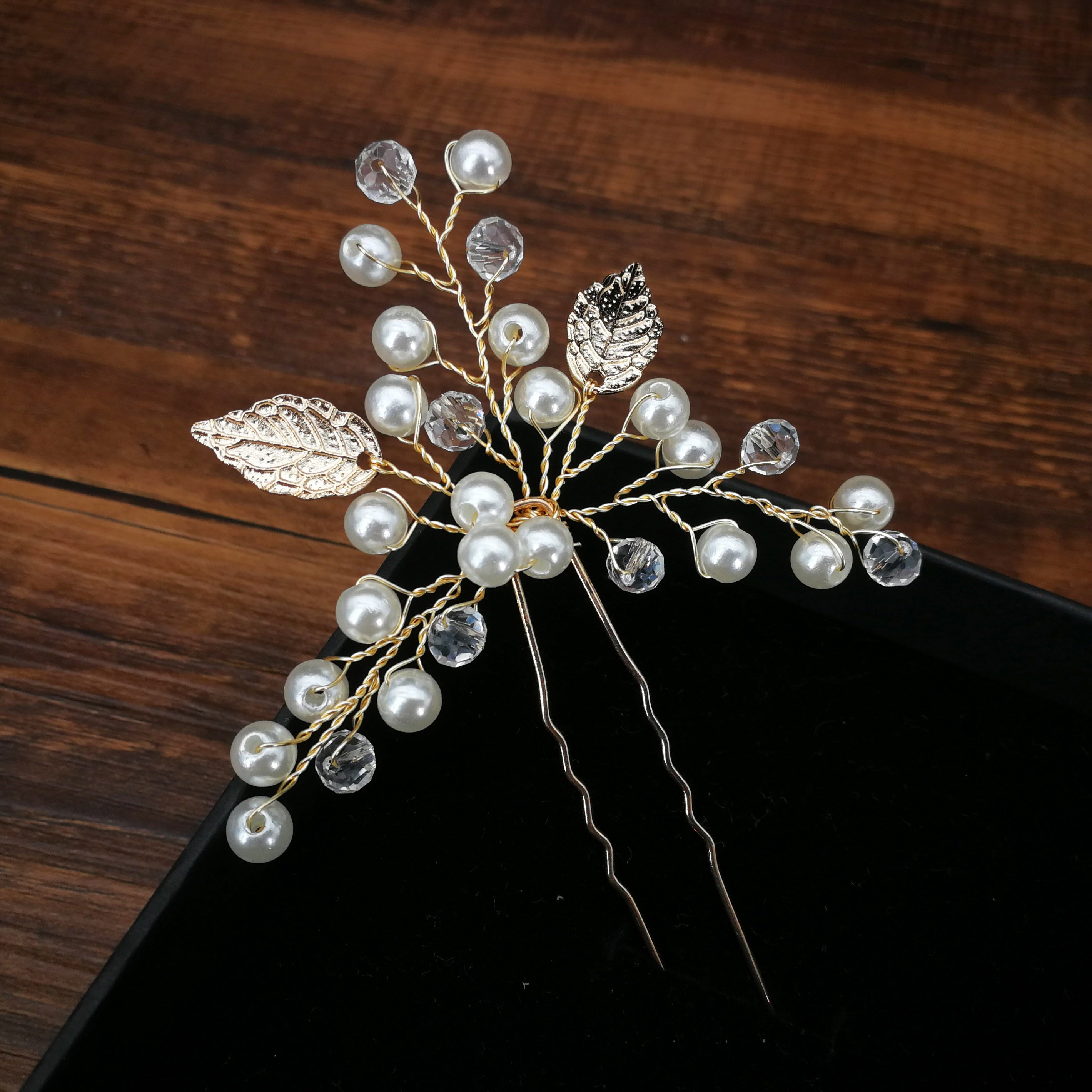 U-shaped Pin Metal Hairpins Simulated Pearl Bridal Tiara Hair Accessories