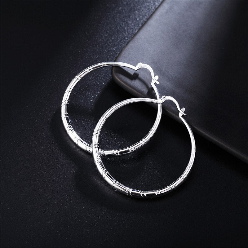 Sterling Silver Round Circle Hoop Earring - 30/40/50/60mm