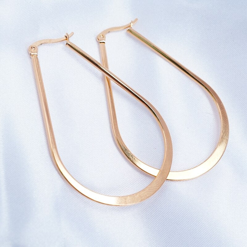 Big Gold Hoops shapes Stainless Steel Earrings 30mm/40mm/50mm