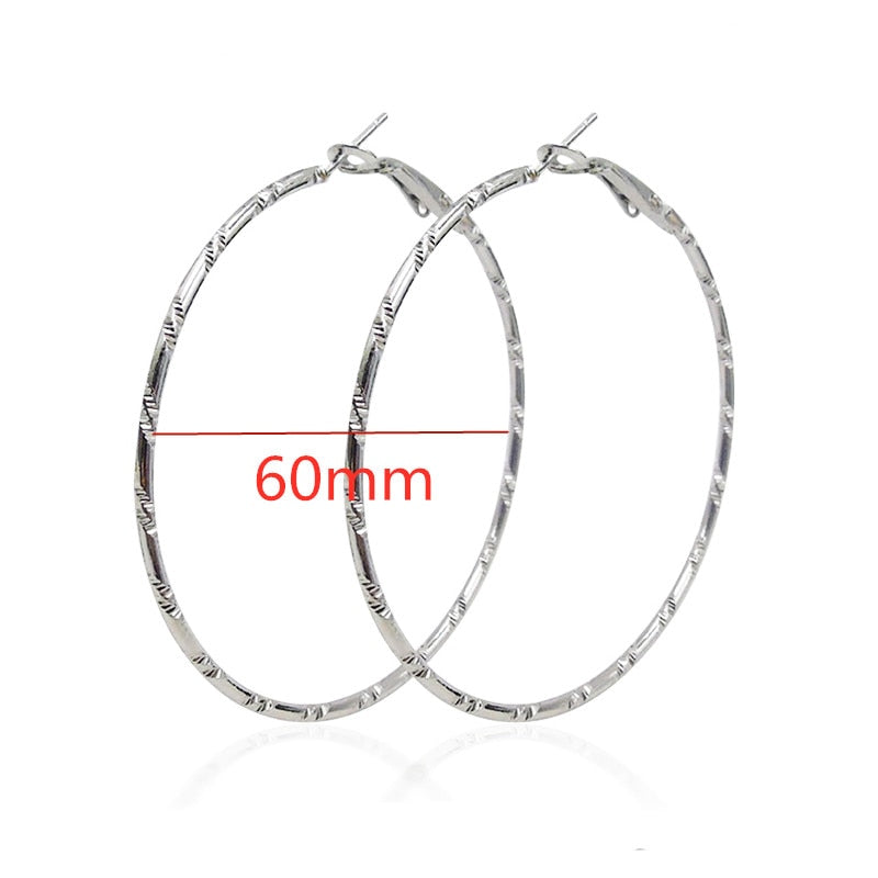 Exaggerate Big Smooth Circle Hoop Earrings - 40mm 60mm 70mm 80mm