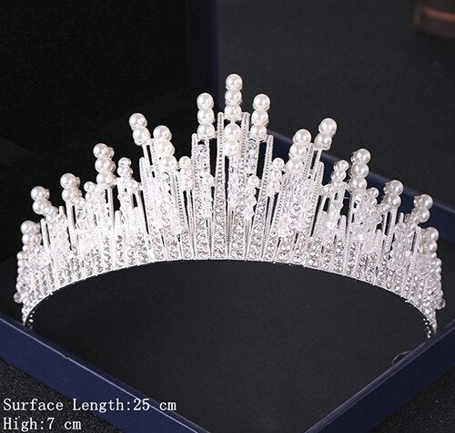 Silver Color Crystal Tiaras and Crowns Wedding Hair Accessories