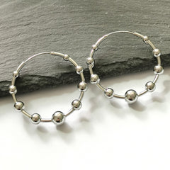 Unique Design Statement Beads Hoop Earring