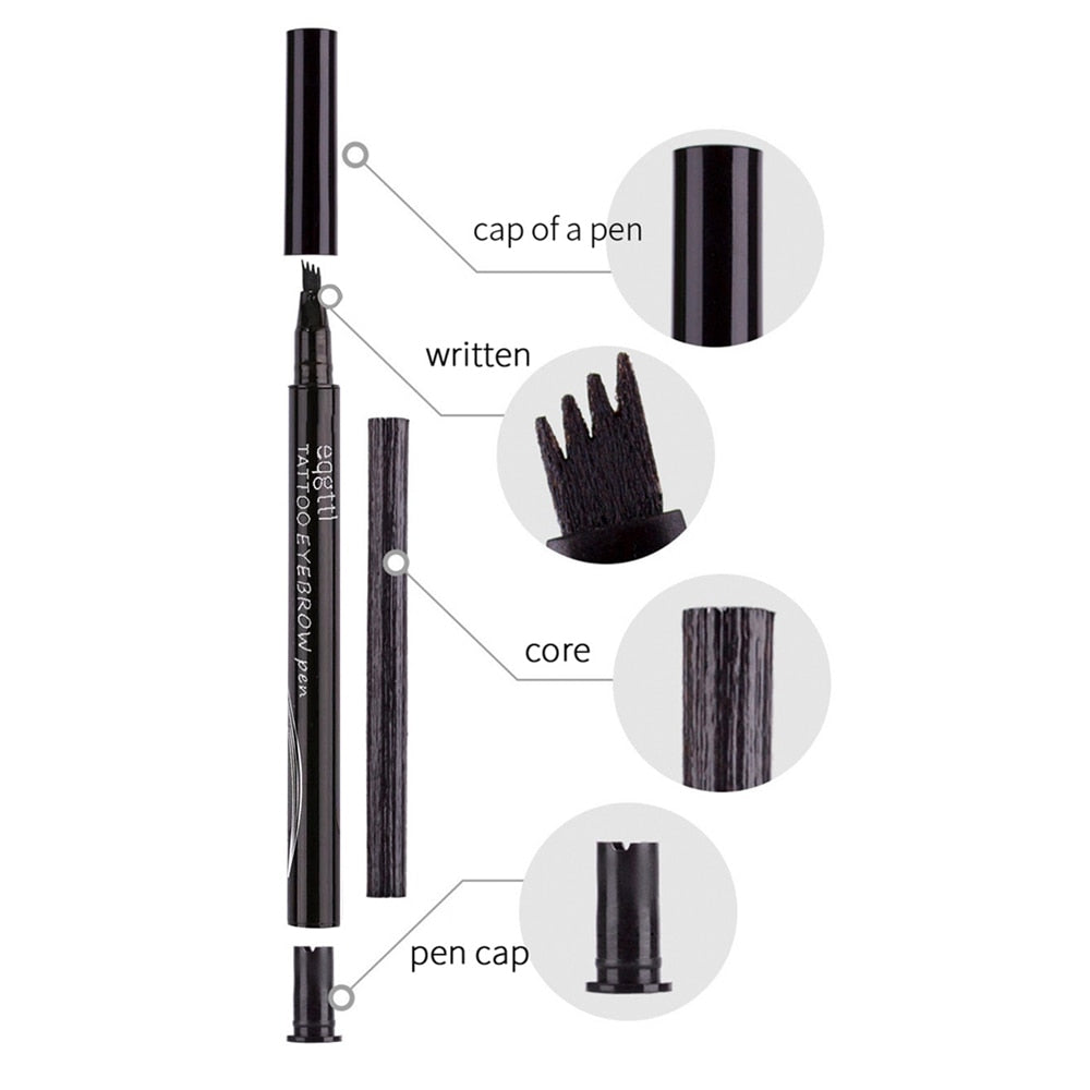 Long Lasting Liquid 4-Claw Eyebrow Waterproof Tattoo Dye Tint Pen