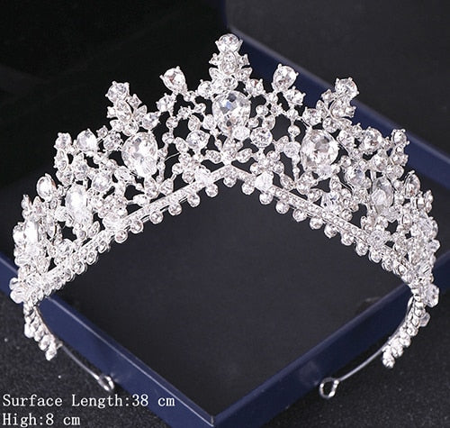 Silver Color Crystal Tiaras and Crowns Wedding Hair Accessories