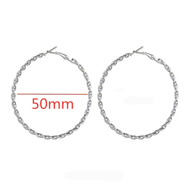 Exaggerate Big Smooth Circle Hoop Earrings - 40mm 60mm 70mm 80mm