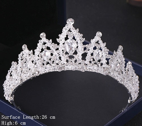 Silver Color Crystal Tiaras and Crowns Wedding Hair Accessories