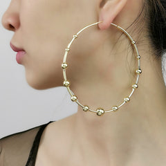 Unique Design Statement Beads Hoop Earring