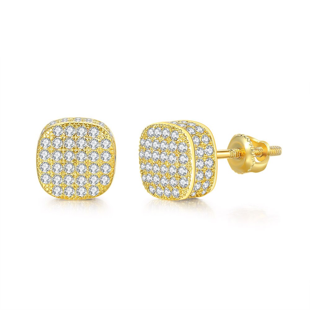 Luxury Ice Out Crystal Threaded Studs