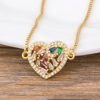 Heart Pendent Charm Chain Necklaces