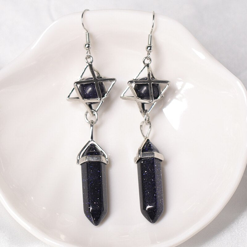 Natural Crystals stones Restoration Earrings