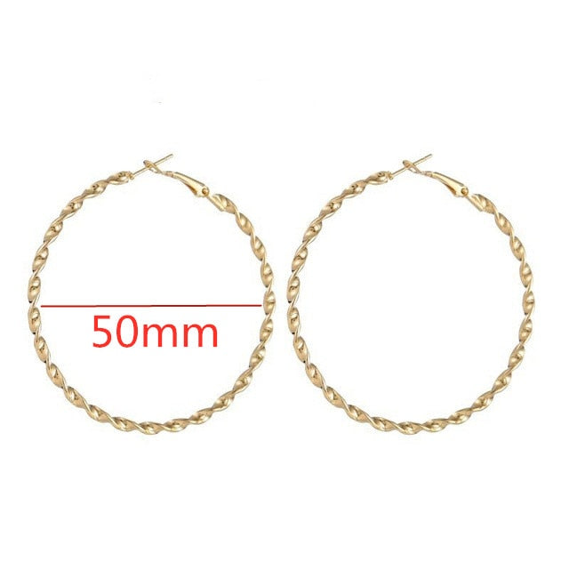 Exaggerate Big Smooth Circle Hoop Earrings - 40mm 60mm 70mm 80mm