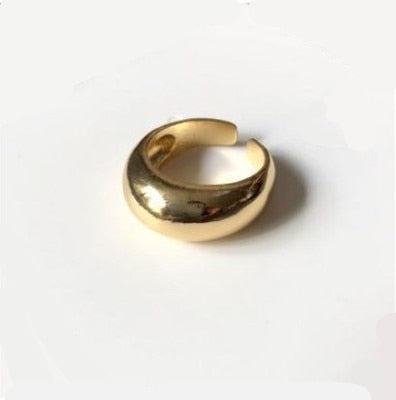 Elegant French Gold Geometric Finger Rings