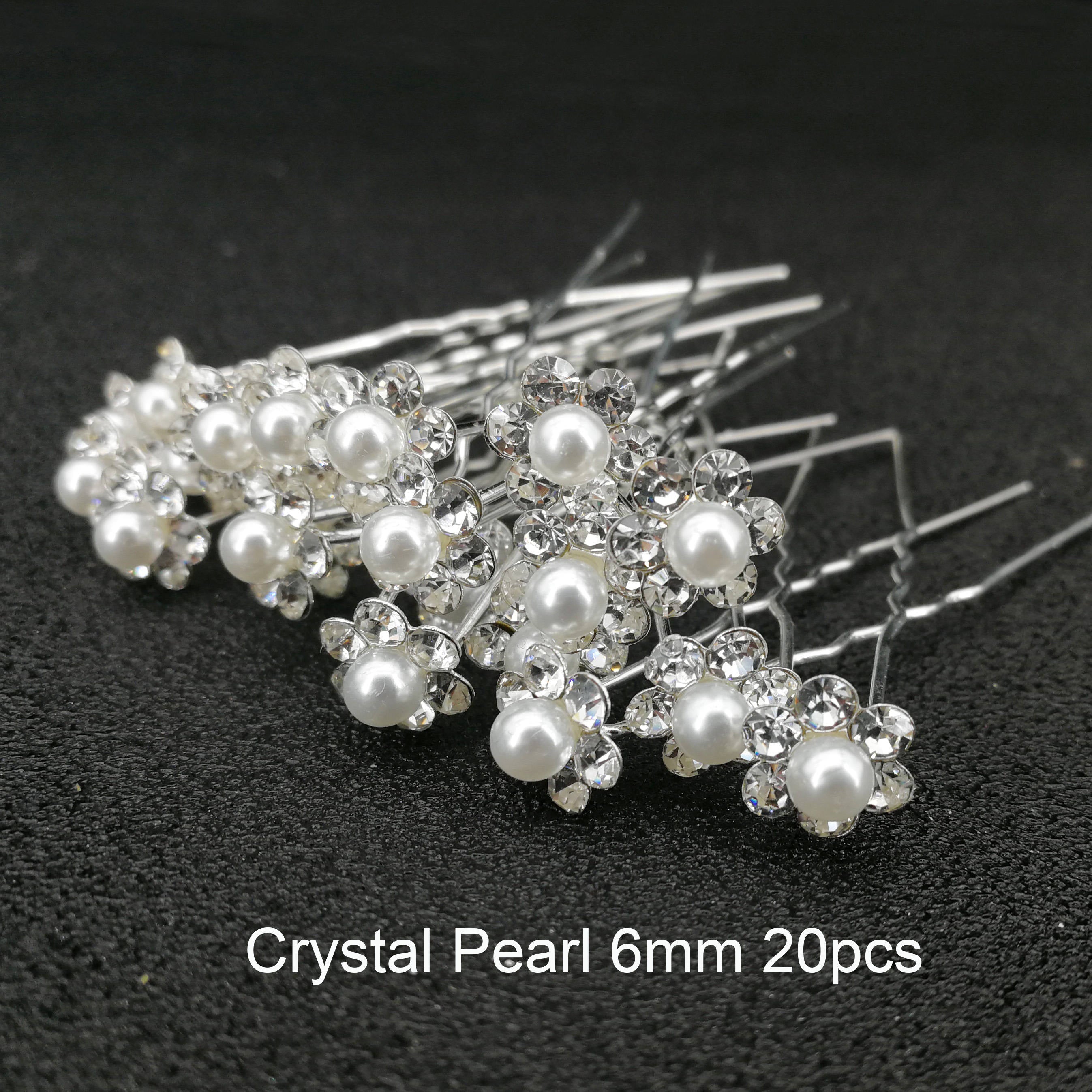 U-shaped Pin Metal Hairpins Simulated Pearl Bridal Tiara Hair Accessories