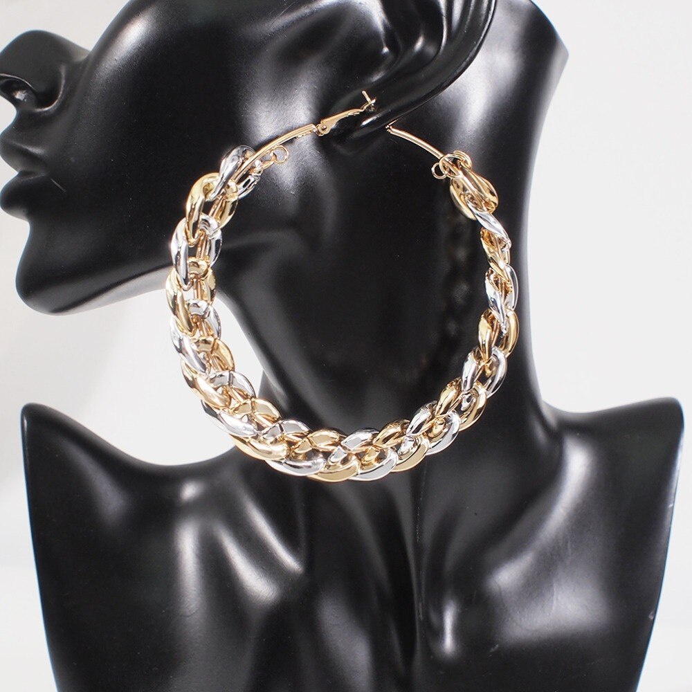 Big Statement Chain Hoop Earrings