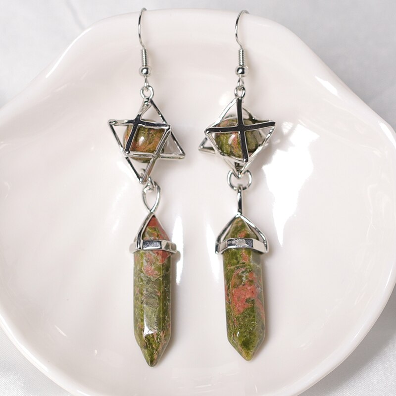 Natural Crystals stones Restoration Earrings